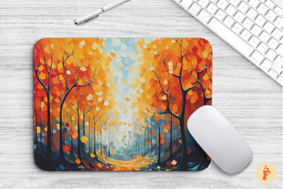 Fall Season Painting Mouse Pad