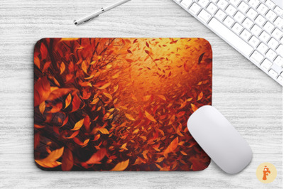 Autumn Leaves In Tornado Mouse Pad