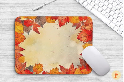 Autumn Yellow and Red Leaves Mouse Pad