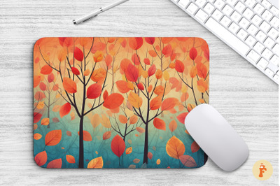 Simple Autumn Trees Mouse Pad