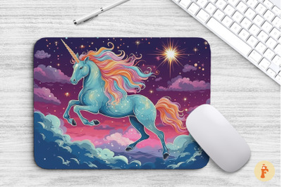 Whimsical Unicorn On Clouds Mouse Pad