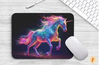 Vibrant Rainbow Colors Unicorn Mouse Pad