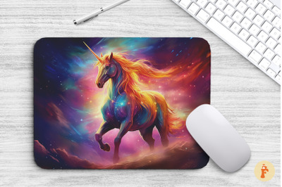 Unicorn in a Mystical Galaxy Mouse Pad