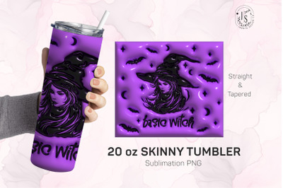 Inflated Bubble Witch Tumbler Wrap, 3D Design Skinny Tumbler