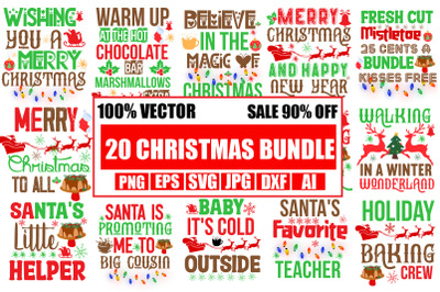 Christmas SVG Bundle , 20 Christmas Design , Christmas svg bundl