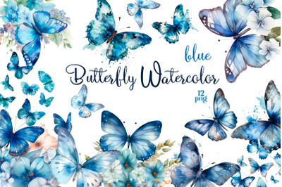 Watercolor Butterflies for Sublimation&2C; Flower PNG