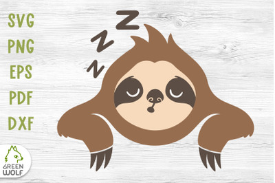 Sleeping sloth face svg Baby animals layered svg file for cricut