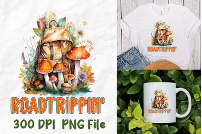 Roadtripping Hippie Mushrooms Backpack