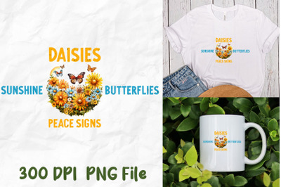 Daisy Sunshine Butterfly Peace Sign