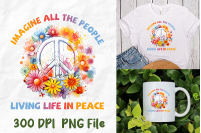 All People Live Life In Peace Flower