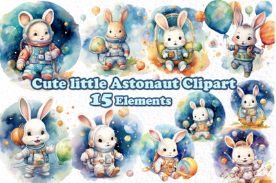 Cute Little Bunny Astronaut Clipart Space clipart Planets
