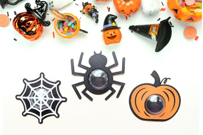 Halloween Spider and Pumpkin Candy Dome Holder Trio | SVG | PNG | DXF