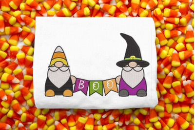 Halloween Gnomes with Boo Sign | Embroidery