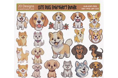 Cute Dog Embroidery Bundle
