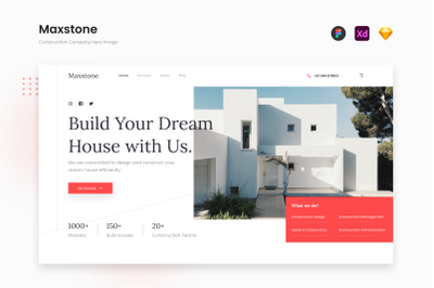 Maxstone - Simple Bright Construction Company Hero Image