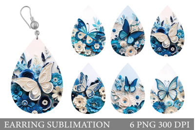 Butterfly Teardrop Earring. Paper Butterfly Earring Design