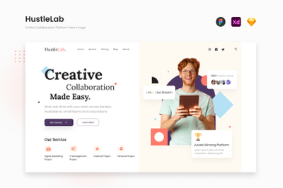 HustleLab - Simple Creative Online Collaboration Platform Hero Image