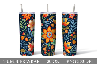 Flowers Tumbler Wrap Design. Flowers Tumbler Sublimation