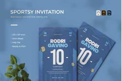 Sportsy Birthday - Invitation