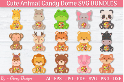 Cute Animals Candy Dome Holder SVG Bundles