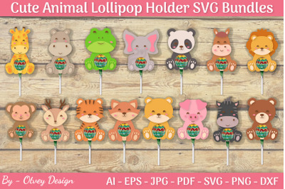 Cute Animals Lollipop Holder SVG Bundles