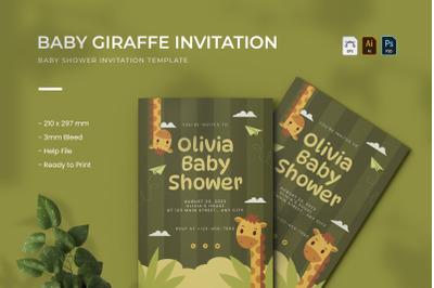 Baby Giraffe - Baby Shower Invitation