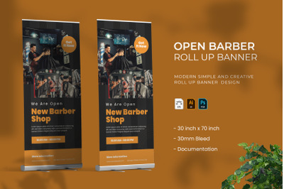 Open Barber - Roll Up Banner