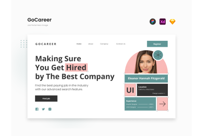 GoCareer - Soft Clean Job Portal Hero Template