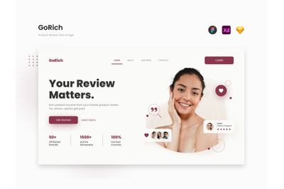 GoRich - Beauty Elegant Product Review Hero Template