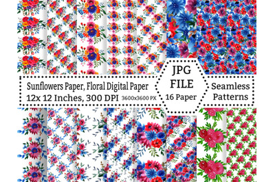 Watercolor Flowers Patterns Collection