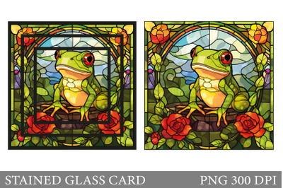 Stained Glass Frog Card. Frog Stained Glass Card Sublimation