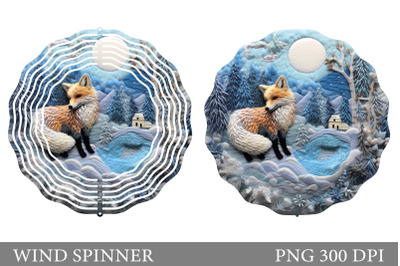 Fox Spinner Sublimation. Fox Winter Wind Spinner Design