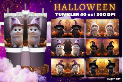 Halloween Cats Tumbler Wrap Bundle | 40 Oz | Sublimation