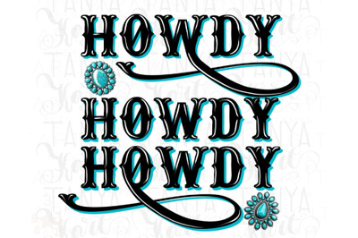 Gemstone Howdy Png Sublimation Design - Instant Download for DIY Tshir