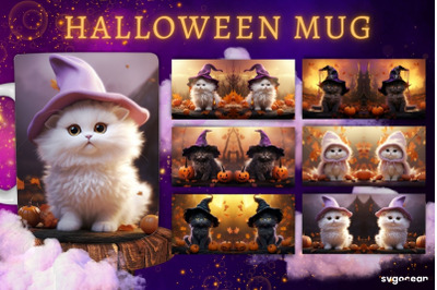 Halloween Cats Mug Wrap Bundle | 11 Oz | Sublimation