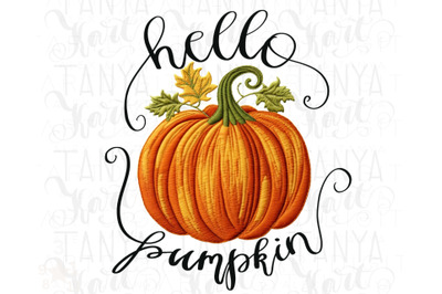 Hello Pumpkin PNG Digital Download