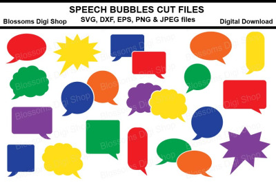 Speech Bubbles SVG, DXF, EPS, JPEG and PNG cut files