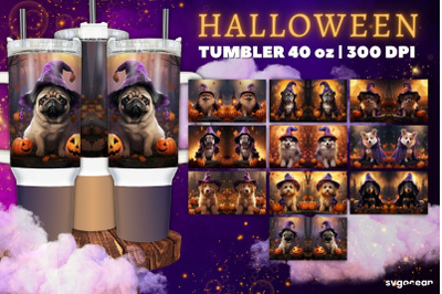 Halloween Dogs Tumbler Wrap Bundle | 40 Oz | Sublimation