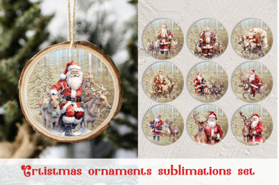 Snowman Ornament sublimation PNG Bundle Christmas gift tag