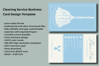 Cleaning Service Business Card Design Template