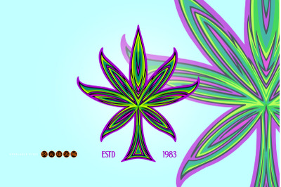 Pinstripe perfection intricate design cannabis leaf