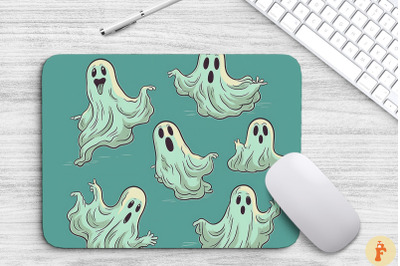 Hand Drawn Halloween Ghosts Mouse Pad