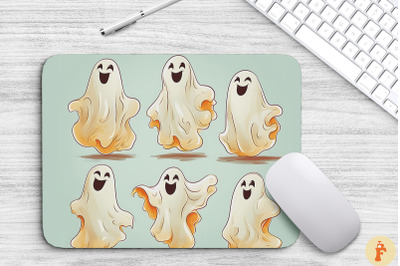 Set of Smiling Ghosts Mouse Pad