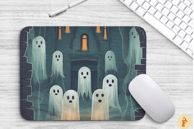 Cute Ghost In Old Castle Mouse Pad