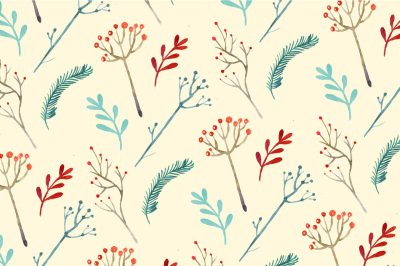 christmas watercolor floral pattern