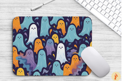 Minimalistic Colorful Ghosts Mouse Pad