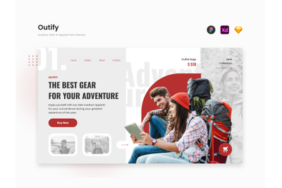Outify - Modern Outdoor Gear &amp; Apparel Hero Section