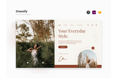 Dressify - Simple Natural Fashion Brand Hero Section