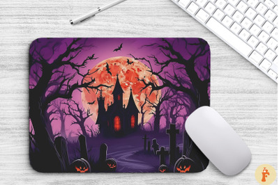 Halloween Dreadhaven Castle Mouse Pad