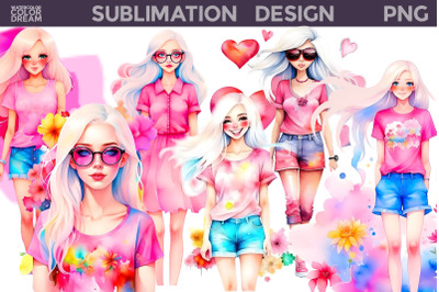 Girl Sublimation Designs | Summer Girl  Sublimation